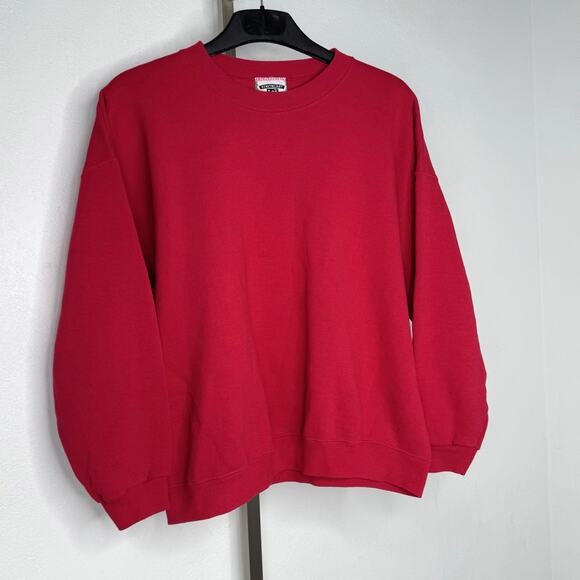Vintage 90s Lee Red Blank Sweatshirt Crewneck Heavyweight USA Made 2XL - Picture 1 of 4